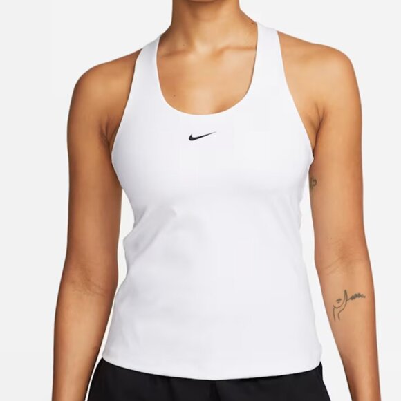 Nike Swoosh Built in Bra Tank Medium Impact Size S Gym Work Out Training - Picture 1 of 10